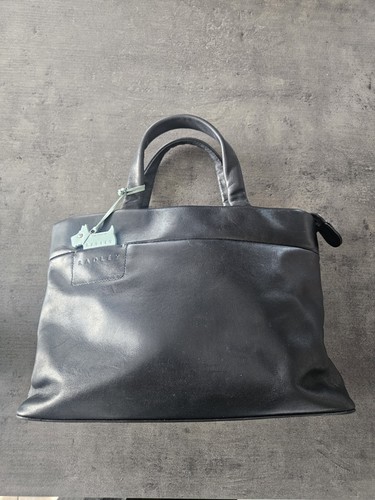 Radley black leather handbag - black,