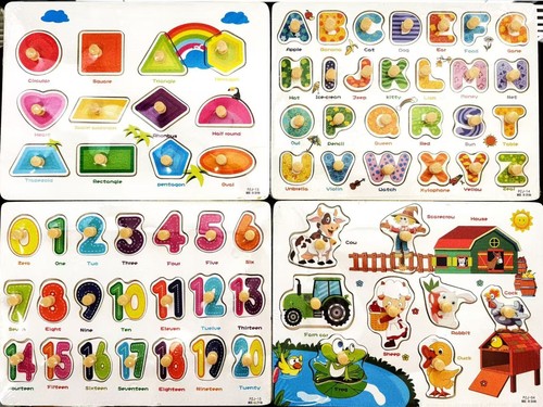 4pcs montessori wooden peg - wooden,