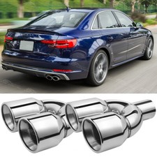 2X For Audi S3 S4 S5 S6 2.5" In 3.5" Out Double Wall Dual Stainless Exhaust Tips