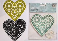 Papermania 'Vintage Notes' 'Heart' Stamp & Die  5" x 5" Urban Cling Stamps