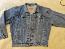 Duke denim Jeans Jacket Size large L 70s Vibe Wide Shoulders