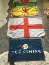 Ex Scout Hut Flags, England , Scotland, Wales And Gods Own County Yorkshire
