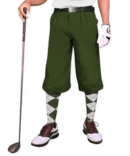 Golf Knickers Olive Microfiber