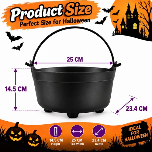 Halloween black cauldron - black,