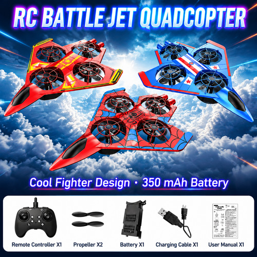Fighter jet toy - rc, 4-propeller