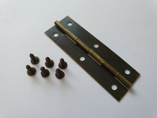 2x Large Brown Hinges Door DIY Craft Wooden Wine DoolHouse Box Chest Brass Hinge