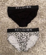 Brand New Official Religion London Mens 2 Pack Briefs With Animal Print Design