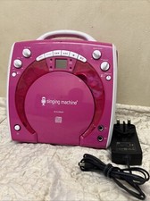 Karaoke Singing Machine Portable System Pink LED Lights Working SML-283P