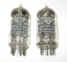 Telefunken ECC83 Tubes Ribbed Short Plate Halo Getter NO Triangle Tested Pair
