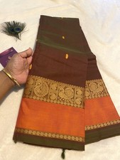 Kanchi Cotton Saree Green