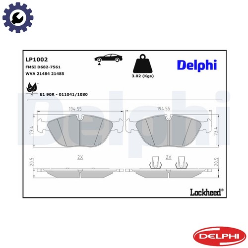 Brake pad set disc - set,