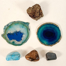 Geology Precious Polished Stones Crystals Mixed Bundle Geode Slice Fools Gold