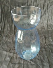 Delicate Light Blue Ribbed Glass Hyacinth Bulb Vase