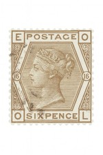 1882 GB 6d Plate 16 Queen Victoria Hexagon—Fine Used with Cancel