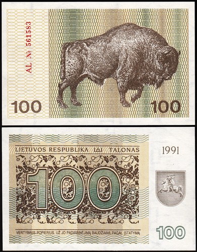 Lithuania 100 talonu 1991 - lithuania,