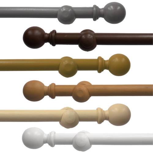 Wooden curtain pole - wooden, eyelet