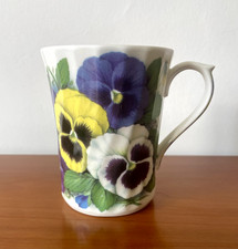 Vintage Argyle Bone China Pansy Fluted Small Mug