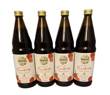 4 X Biona Organic Cranberry Pure Pressed Juice - 750ml BBE 06/2026