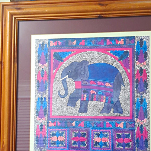 Framed elephant art print - framed,