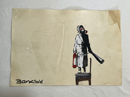 Banksy drawing and - drawing, painting