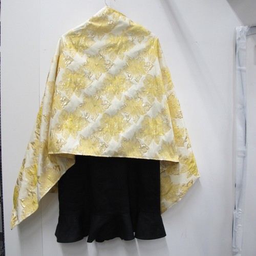 Cream yellow gold brocade - yellow, &