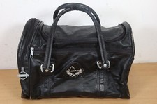 HEAD Duffle Bag Vintage Retro Faux Leather Black Gym Overnight Holdall Y2K 90s