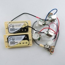 Complete Epiphone ProBucker Vintage Humbucker Pickup Set & Wiring Loom - Zebra