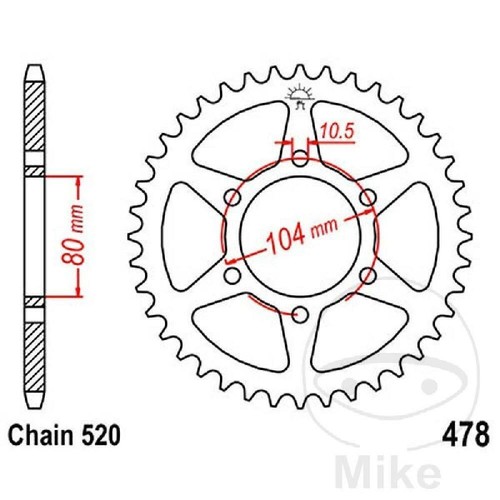 Crown teeth 520 - 40,