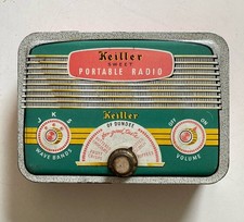 Vintage Keiller Sweet Portable Radio Confectionery Tin with Tuning Dial empty