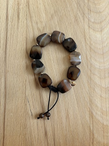 Lola rose brown agate bracelet - rose,