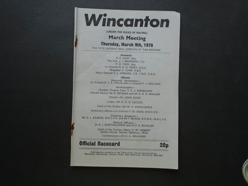 Racecard wincanton s - , wincanton's