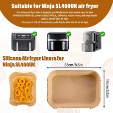 200PCS Air Fryer Liner Disposable Paper Liner Non Stick Parchment for Ninja Dual
