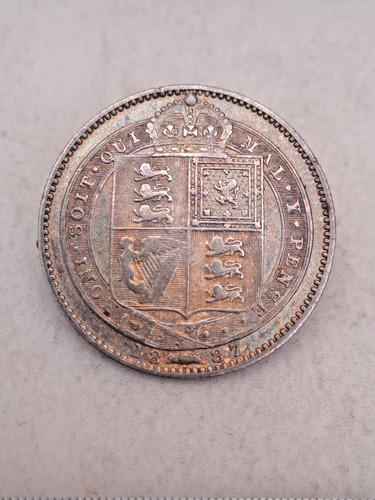 1887 silver shilling coin - shilling,