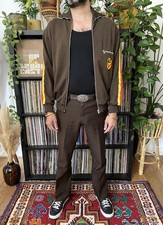 Vintage 1980s Brown Track Top