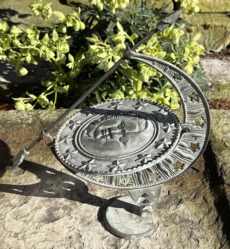 Vintage metal sun dial - vintage,