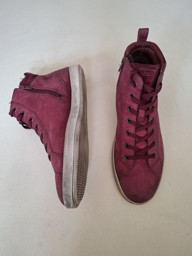 Ecco burgundy red leather high - burgundy,