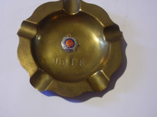 Ww1 trench art brass ashtray - brass,