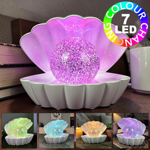 White glitter ball table lamp - white,