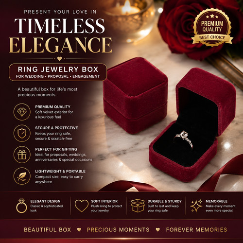Velvet jewellery box ring - jewellery,
