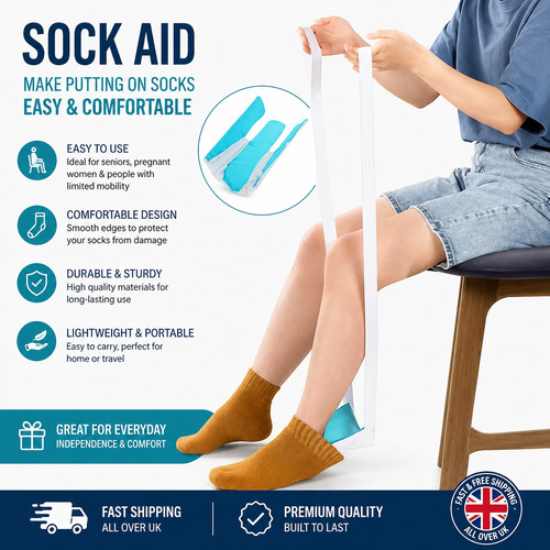 Sock aid tool for putting - tool,