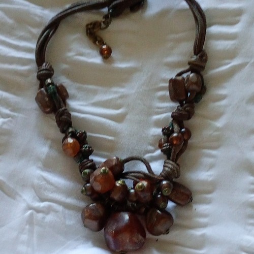Vintage beaded necklace with - beaded,