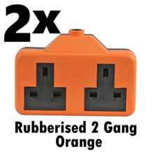2x Orange Heavy Duty 2 Gang