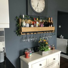 Large Bottle Wood Wine Rack Holder Storage Stand Organiser Wall Mounted Home bar