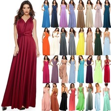 Women Formal Dress Long Maxi Christmas Party Prom Bridesmaid Gown Multi way Wear