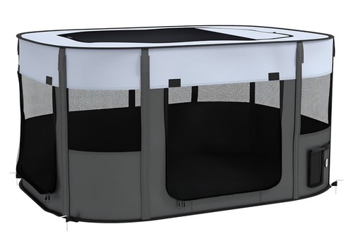 Pawhut foldable soft pet cage - soft,