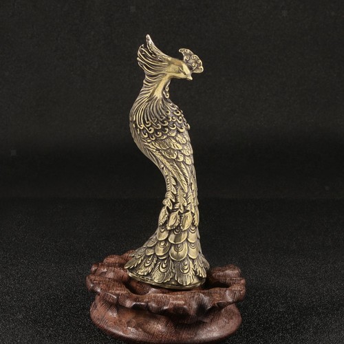 Brass peacock statue - peacock,