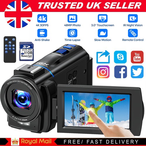 Video camera camcorder 48mp - 4k,