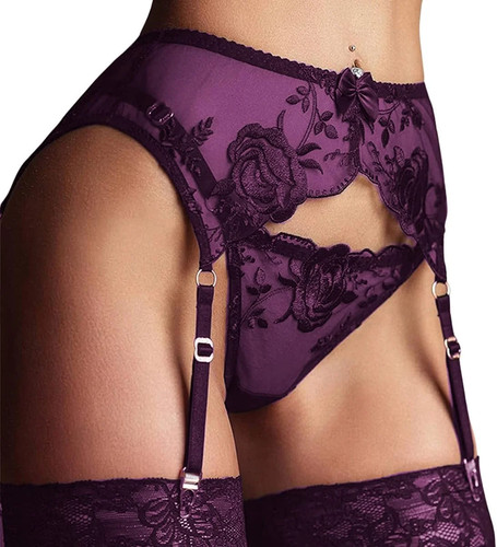 Lace garter belt thong - lace, for