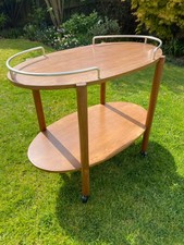 Retro wooden hostess trolley with castors