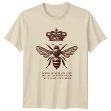 Queen Bee Crown T-Shirt, Spring Awakens Her Hive Easter Womens Mens